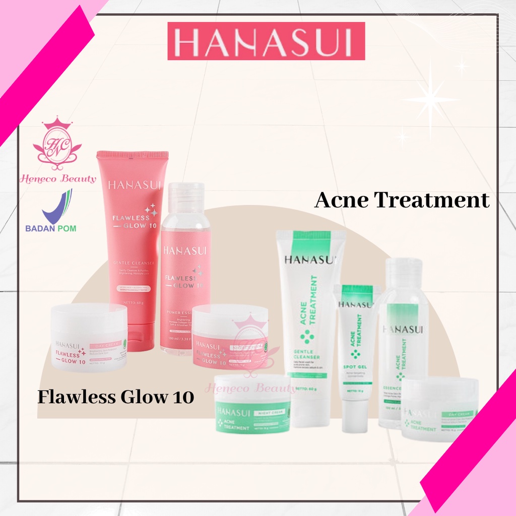 Jual Hanasui Flawless Glow Acne Treatment Day Night Cream