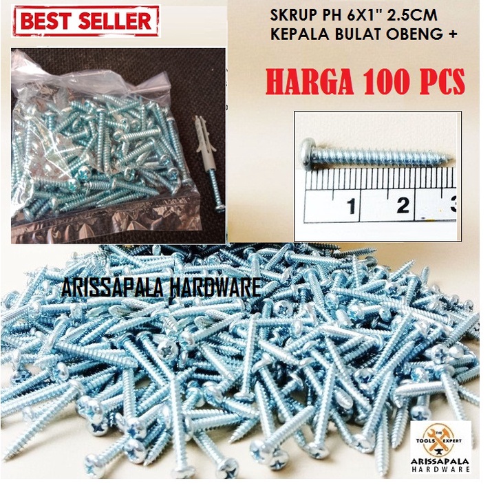 Jual Pcs Skrup Tapping Screw Ph X Kepala Bulat Sekrup Taping