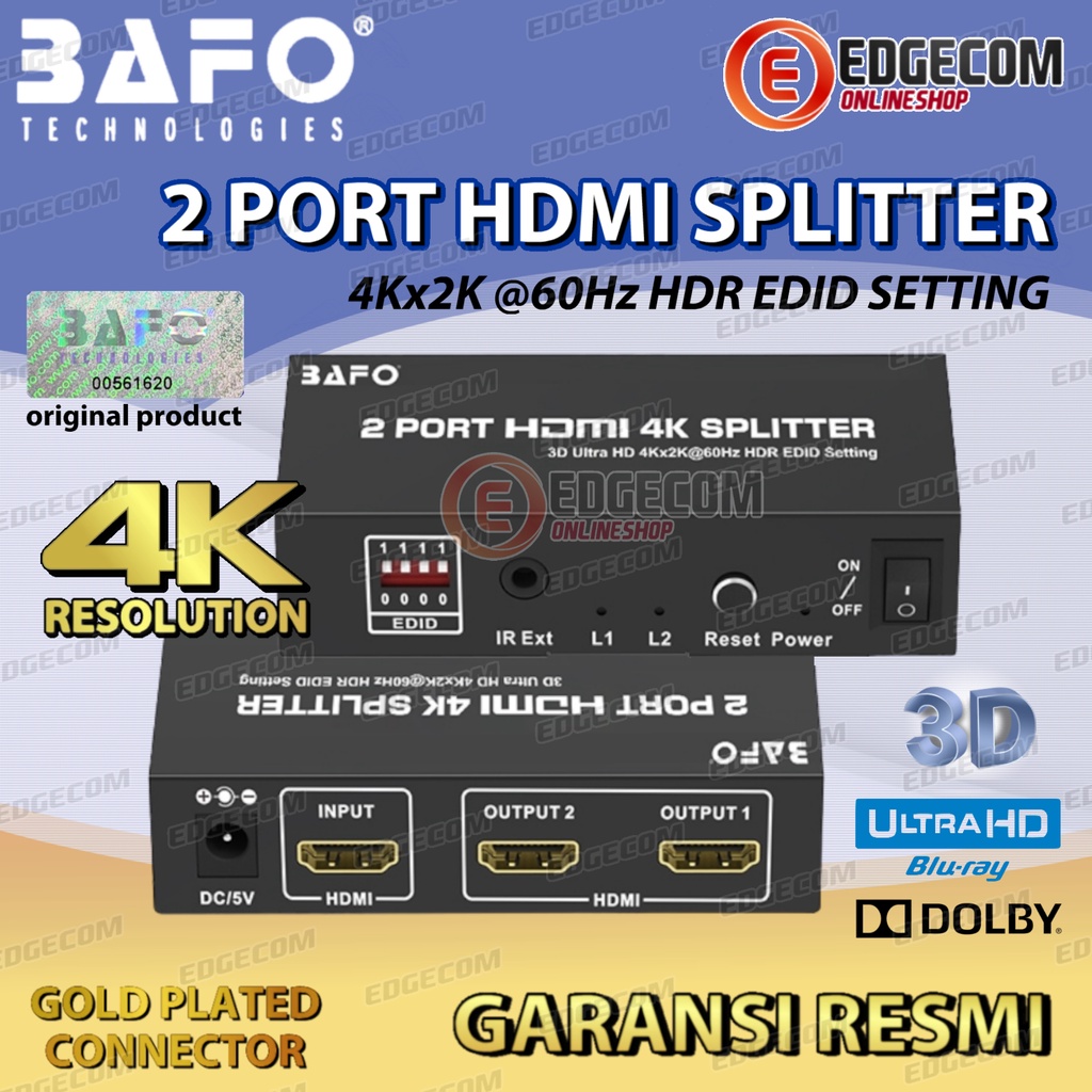 Jual Bafo Hdmi Splitter Port Support K Uhd Input To Output