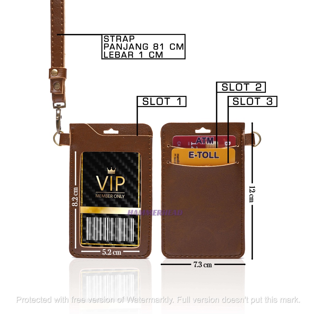 Jual Id Card Holder Kulit Custom Lanyard Id Card Custom Nama Cardholder