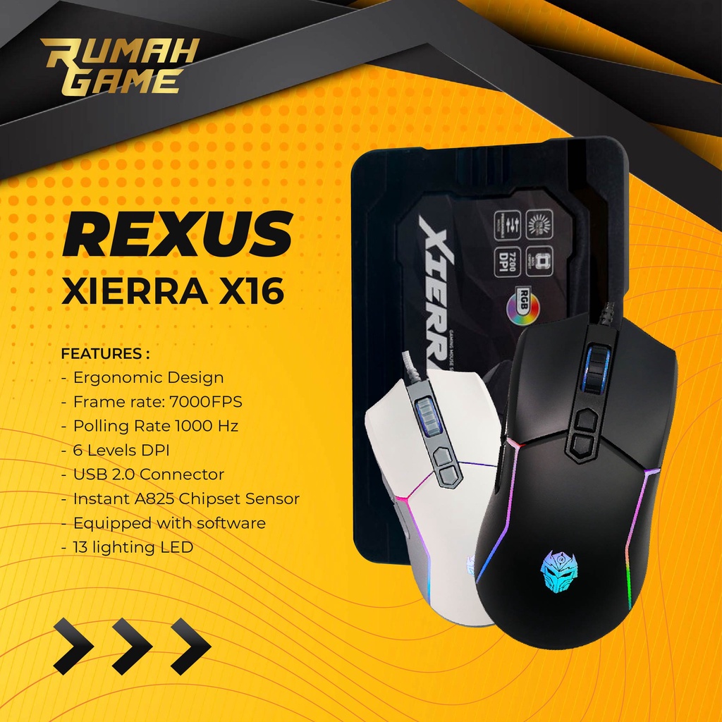 Jual Mouse Gaming Rexus Xierra X16 RGB Macro Gaming Mouse Shopee