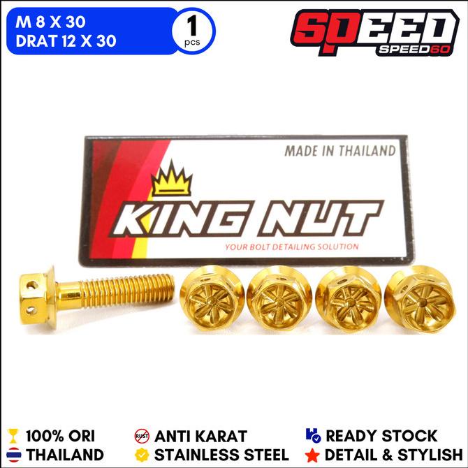 Jual Baut Probolt M X Drat X Gold Flower Stainless King Nut