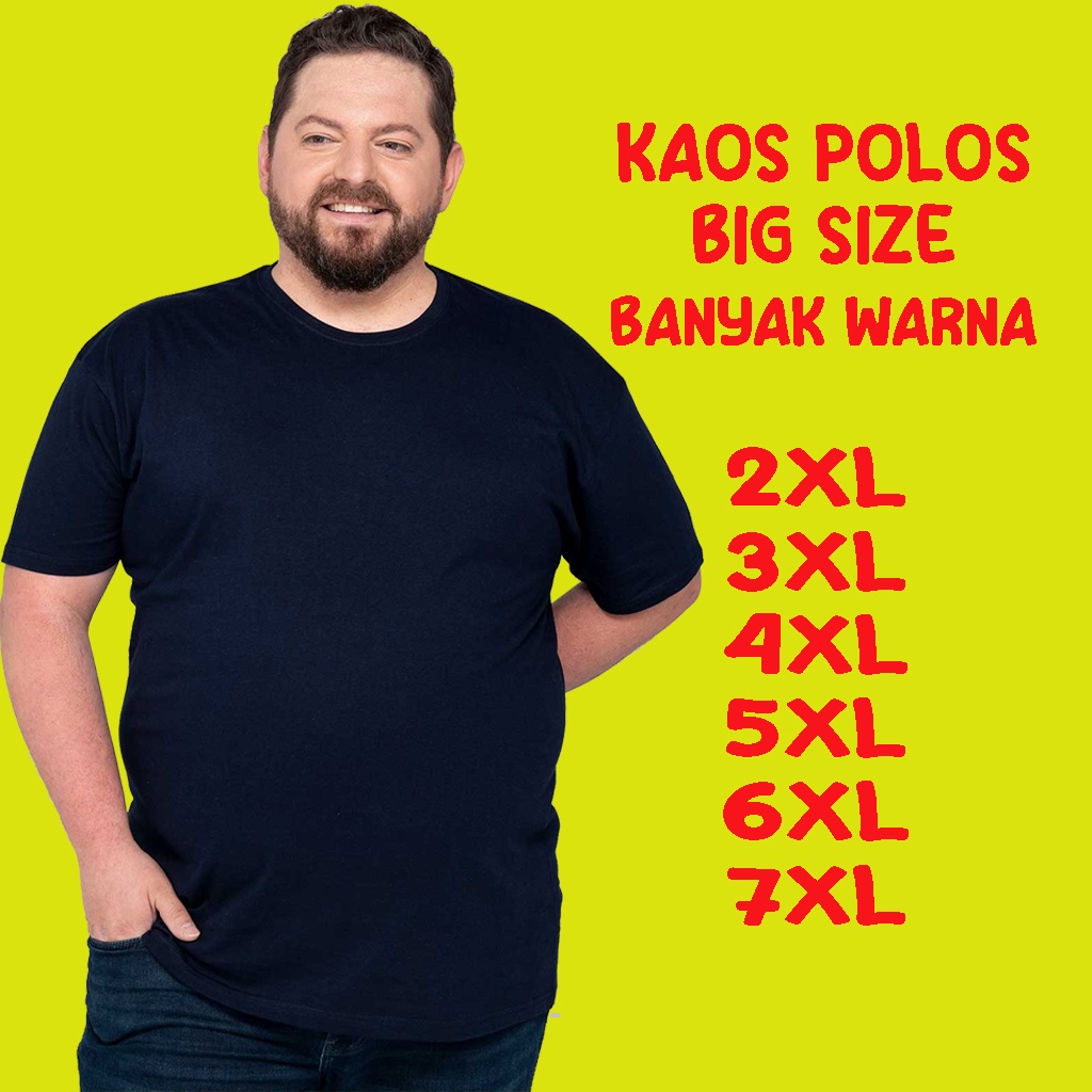 Jual Kaos Polos Jumbo Big Size Pria Wanita Ukuran Super Jumbo 2XL 3XL