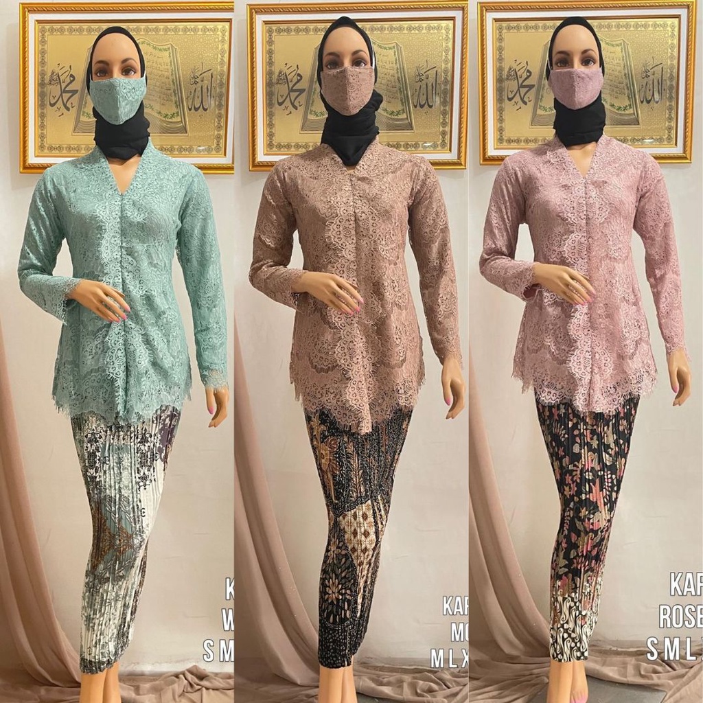 Jual Setelan Kebaya Modern Kartini Brokat Brukat Renda Full Furing