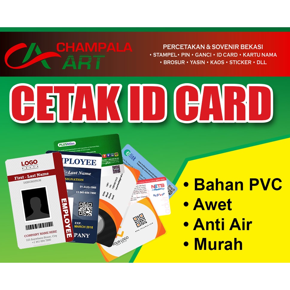 Jual Cetak Id Card Name Tag Kartu Member Kartu Pelajar Kartu