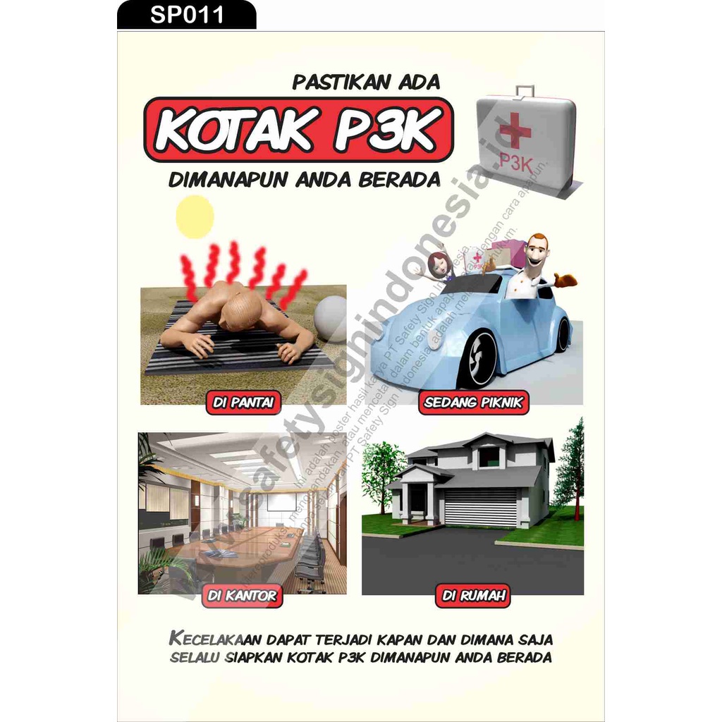 Jual SP011 Poster K3 Safety A2 Kotak P3K Pastikan Ada Dimanapun Anda