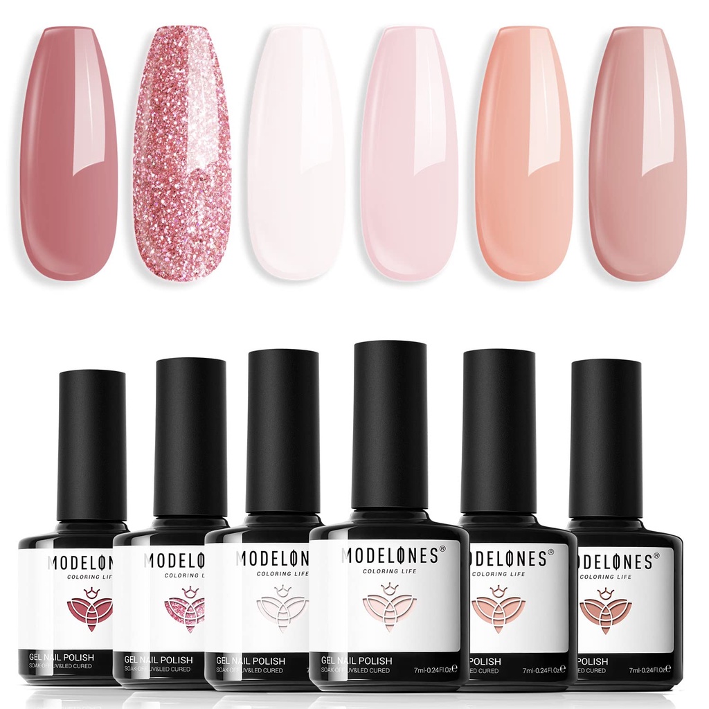 Jual Modelones Gel Nail Polish Set 6 Warna Nude Neutral Gel Polish Nude