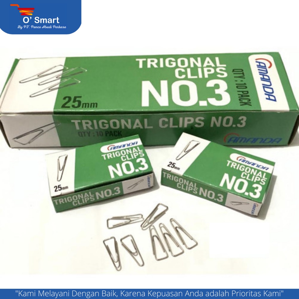 Jual AMANDA Klip Penjepit Kertas Paper Clip Trigonal Clip NO 3