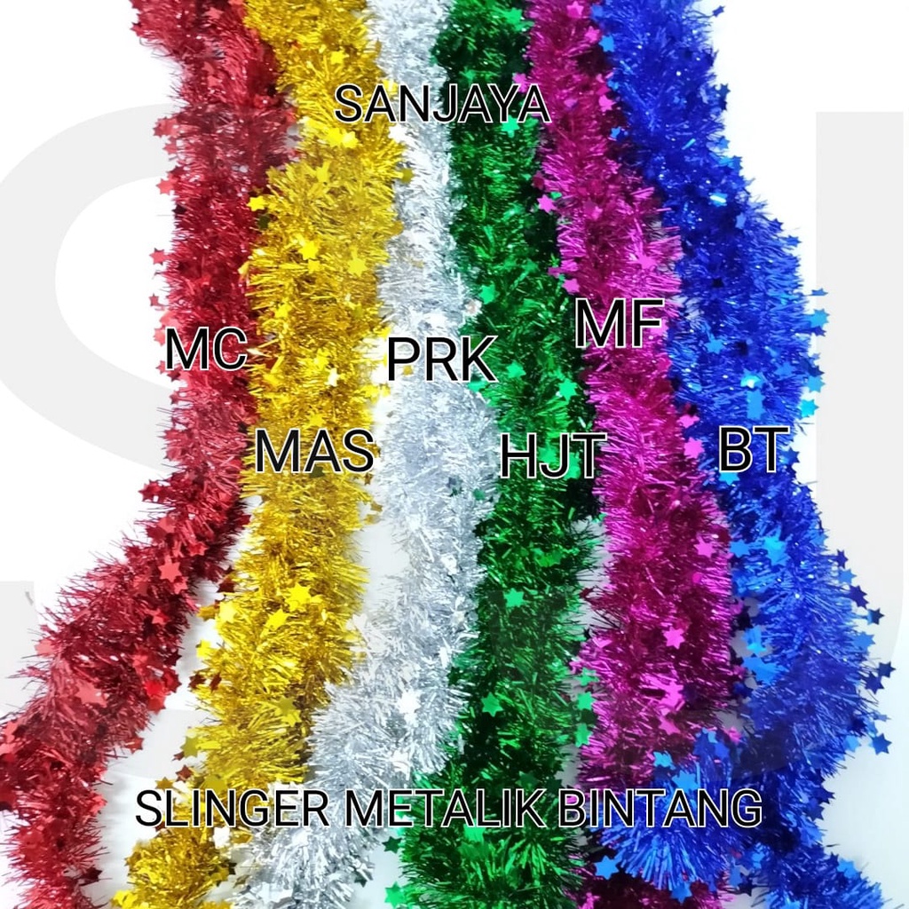 Jual Slinger Tinsel Rumbai Hiasan Pohon Natal Warna Warni Garland