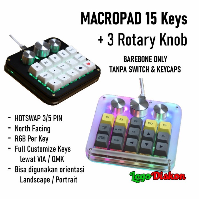 Jual Best Seller Macropad Keys Rotary Knob Hotswap Rgb Via