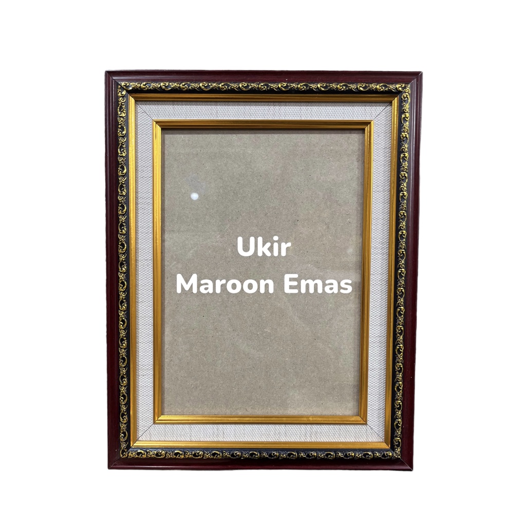 Jual FRAME A3 30x40 DOUBLE LINEN UKIR BINGKAI A3 DENGAN KACA HIASAN