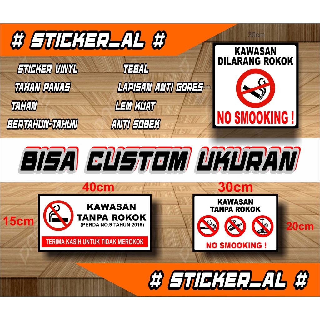 Jual Stiker Kawasan Dilarang Merokok Anti Air Anti Gores Anti