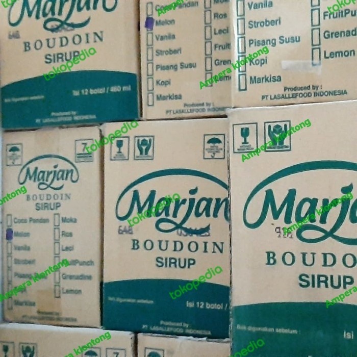 Jual SIRUP MARJAN BOUDOIN RASA COCOPANDAN MELON 1 DUS 12 BOTOL