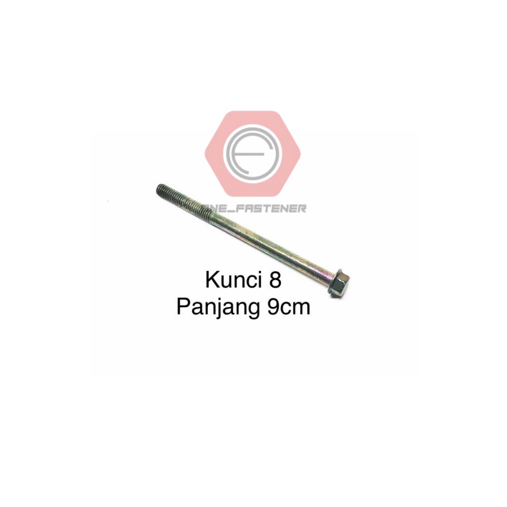 Jual Baut Flange Bolt M6x90 Hijau Kunci 8 Blok Mesin Cvt 6mm 9cm Ulir