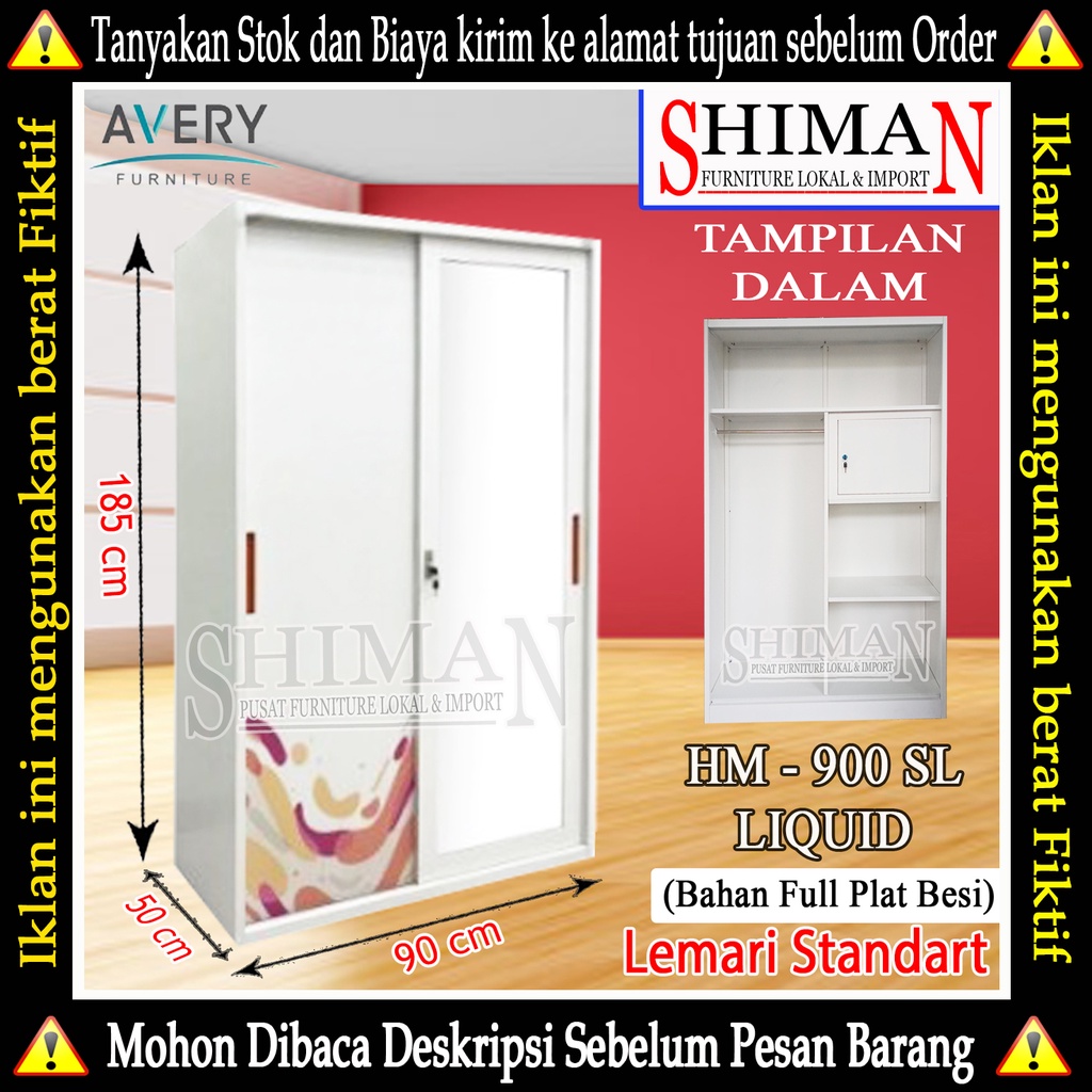 Jual Lemari Pakaian Besi Sliding Door Hm Sl Liquid Avery Shopee