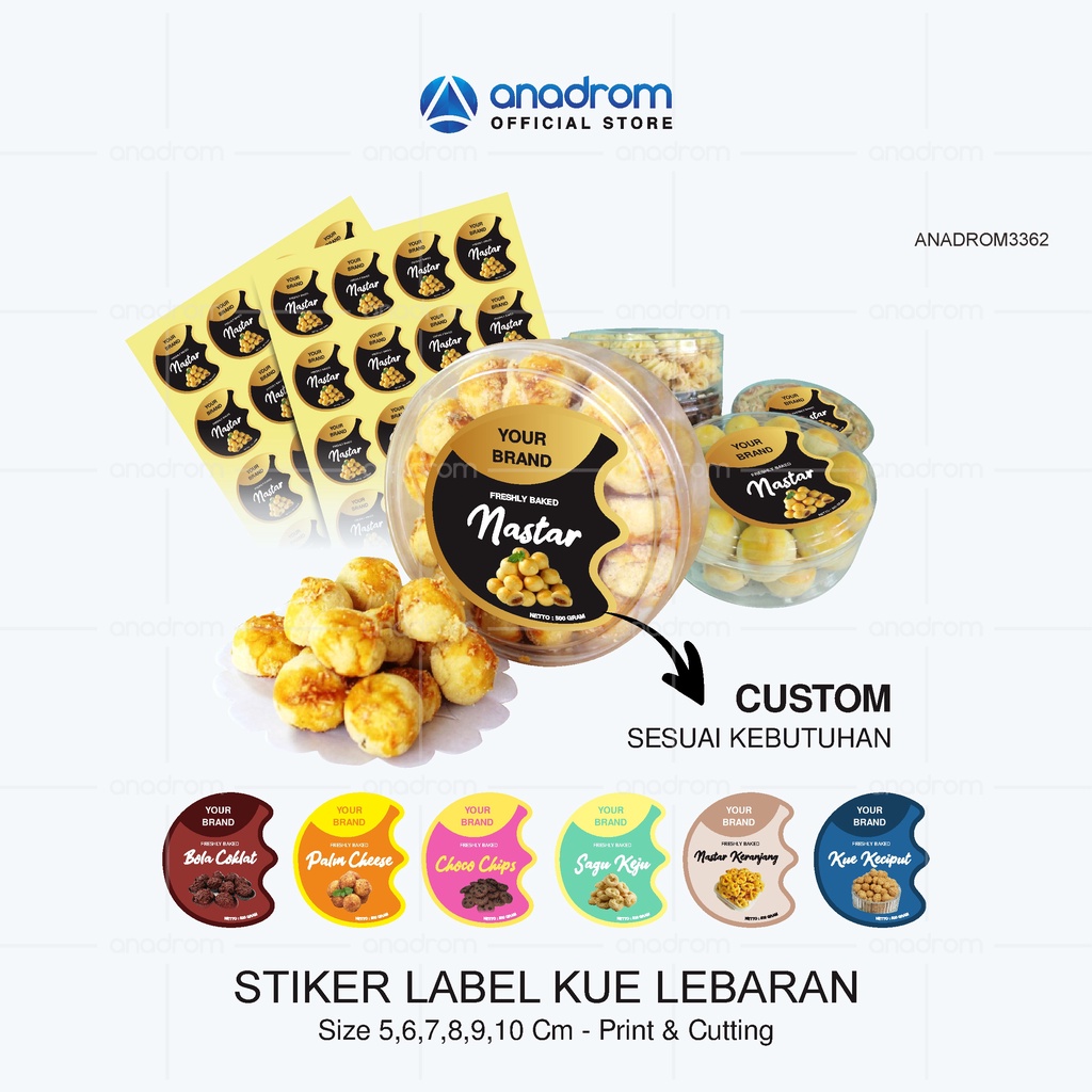 Jual Sticker Kue Kering Lebaran Cookies Sticker Kemasan Label Toples