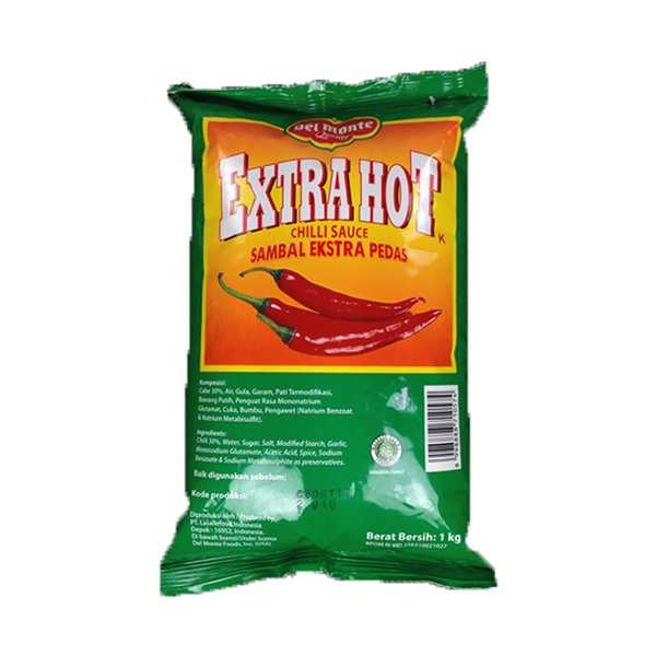 Jual DELMONTE CHILI XTRA HOT POUCH 1 KG SAUS SAMBAL Shopee Indonesia