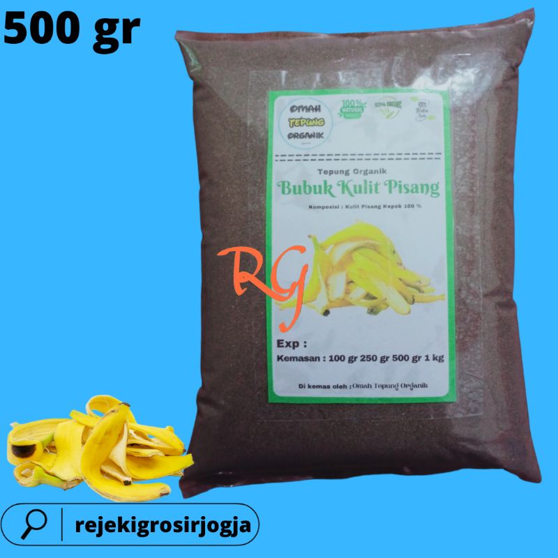 Jual Tepung Kulit Pisang Kepok Murni Kemasan Gram Bubuk Kulit