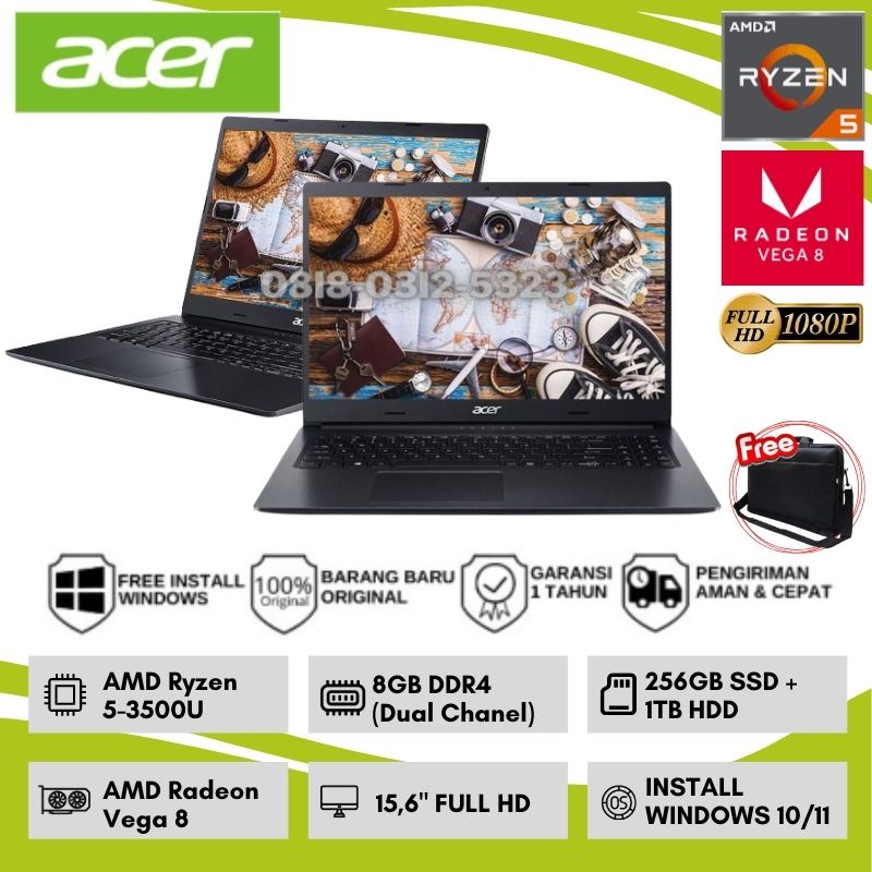 Jual Laptop Gaming Acer Aspire 3 A315 23 R0EP AMD Ryzen 5 SSD 256GB