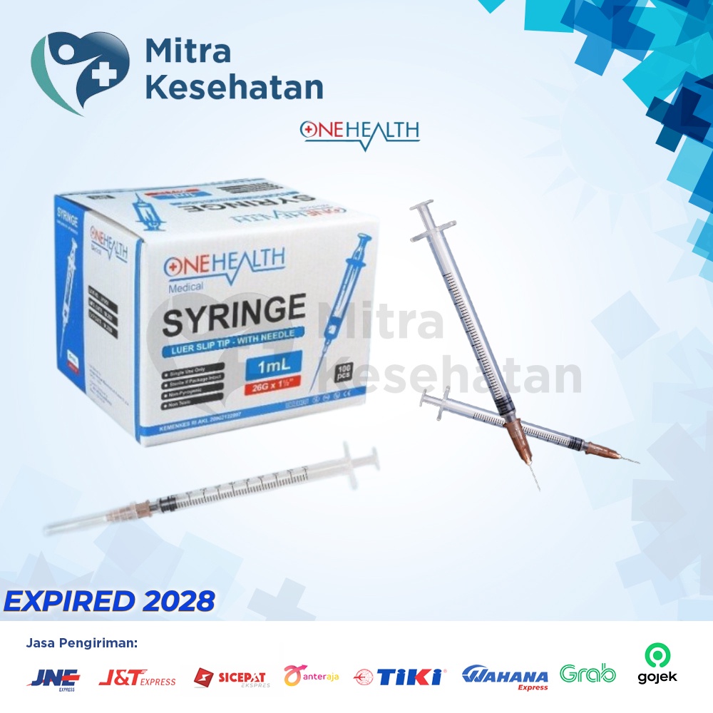 Jual Syringe Spuit OneMed Jarum Suntik 1cc 3cc 5cc 10 Cc Onemed Harga