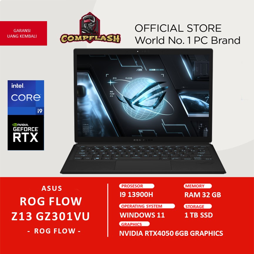 Jual Laptop Asus Rog Flow Z Gz Vu Touch Rtx Gb I H