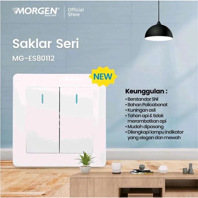 Jual MORGEN Tipe MGES 801 Saklar Electrical Series Stop Kontak