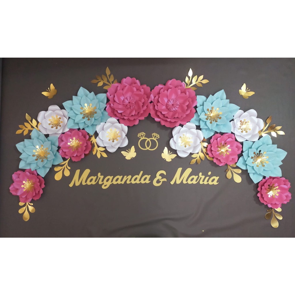 Jual Ready Paper Flower Lamaran Tunangan Wedding Bunga Dekorasi Set