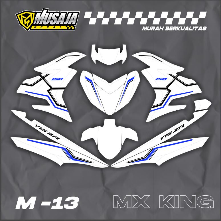 Jual Decal Mx King Full Body Putih Biru Exciter Y Zr Dekal Mxking V