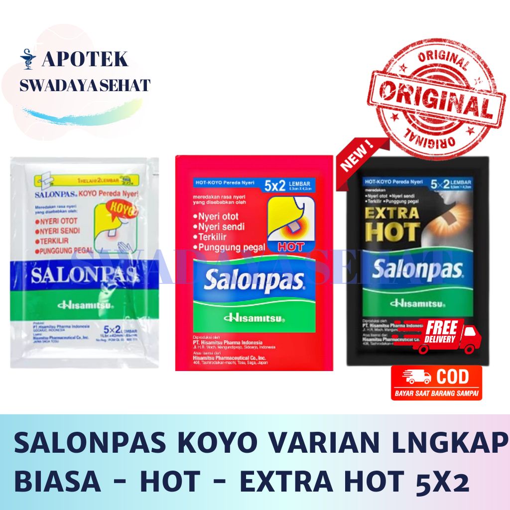 Jual SALONPAS KOYO 5 X 2 Sachet Putih Merah Hot Hitam Extra Hot Varian