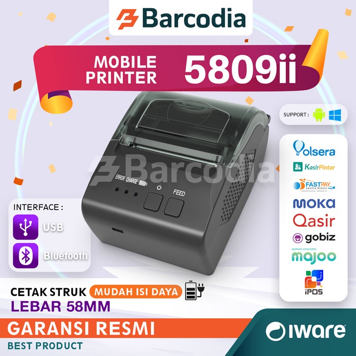 Jual Mobile Printer Bluetooth Printer Thermal Mm Zj Ii Mini