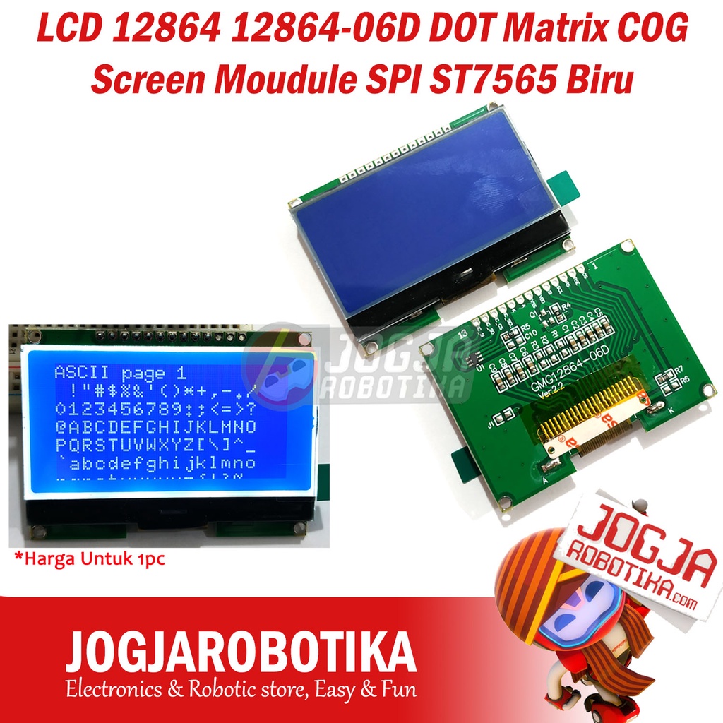 Jual Lcd D Dot Matrix Cog Screen Moudule Spi St Biru