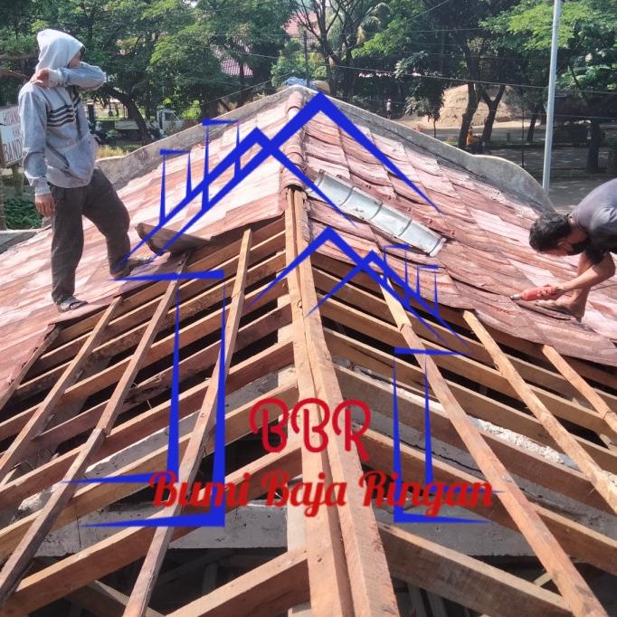 Jual Bongkar Rangka Kayu Ganti Baja Ringan Atap Alderon Single Shopee