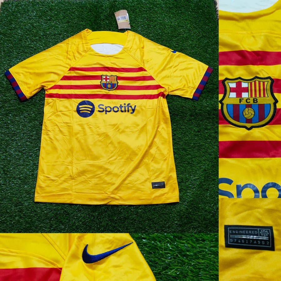 Jual BARCA BARCELONA 4TH JERSEY BAJU BOLA KUNING 2022 2023 GRADR ORI