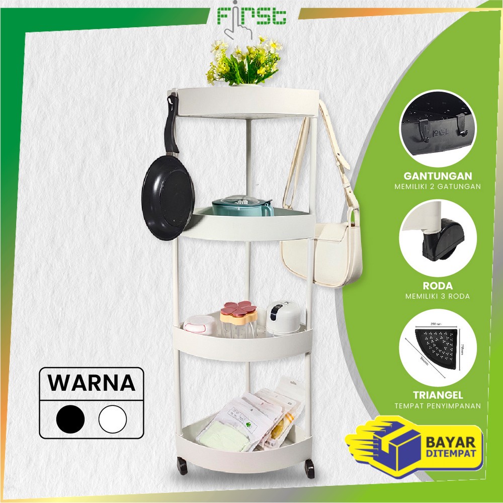 Jual Fh C Rak Dapur Triangle Tingkat Rak Trolley Susun Penyimpanan