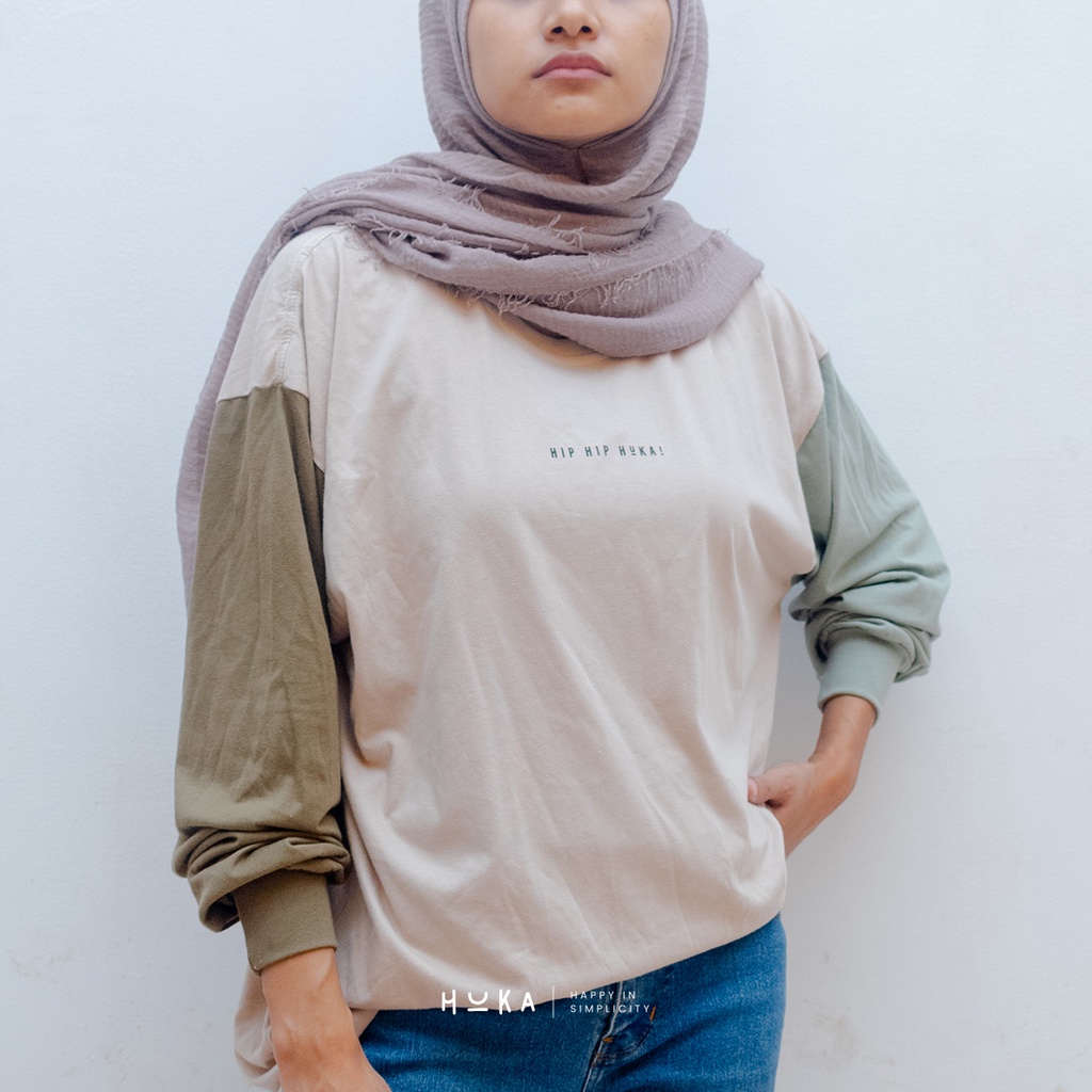 Jual Hip Hip Huka Kaos Oversize Pria Wanita Long Sleeve T Shirt