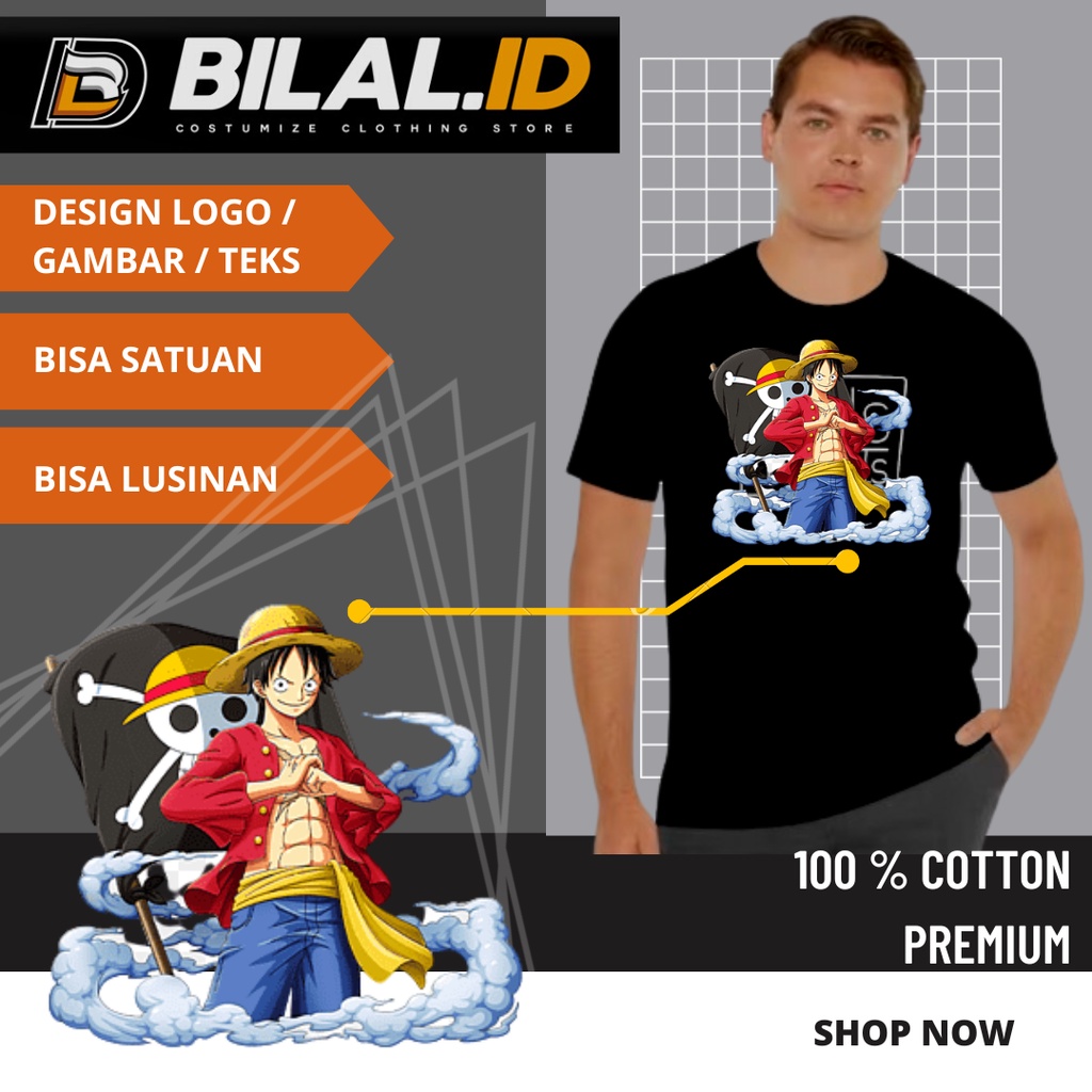 Jual Bilal Sablon Kaos Karakter Anime One Piece Satuan Kaos Komunitas