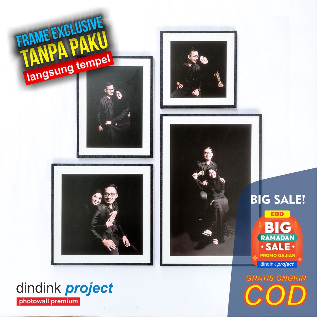 Jual Cetak Foto Bingkai Exclusive Tanpa Paku Frameless 6R 10R Photowall