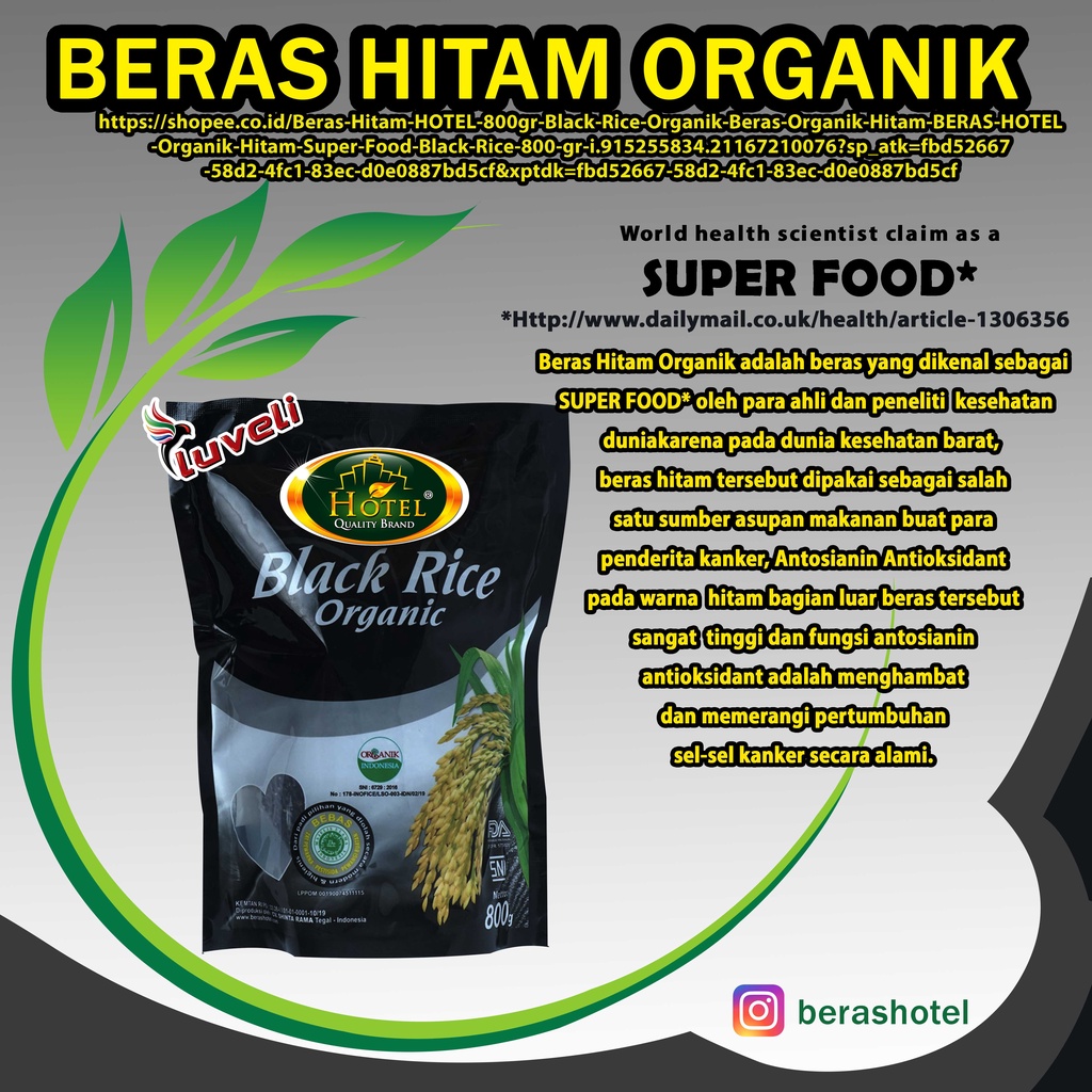 Jual Beras Hitam Hotel Gr Black Rice Organik Beras Organik Hitam