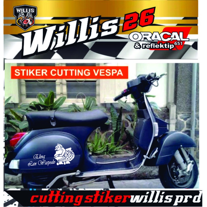 Jual Sticker Stiker Cutting Body Tepong SCOOPY VESPA 2 TAK Wayang Semar