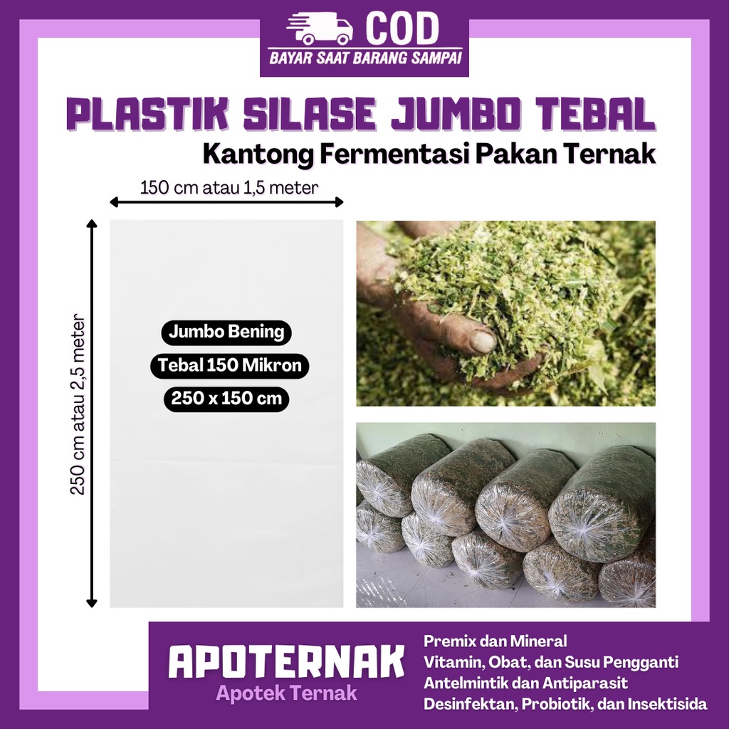 Jual PLASTIK SILASE Tebal 150 Mikron Jumbo 250x150 Cm Plastik Untuk