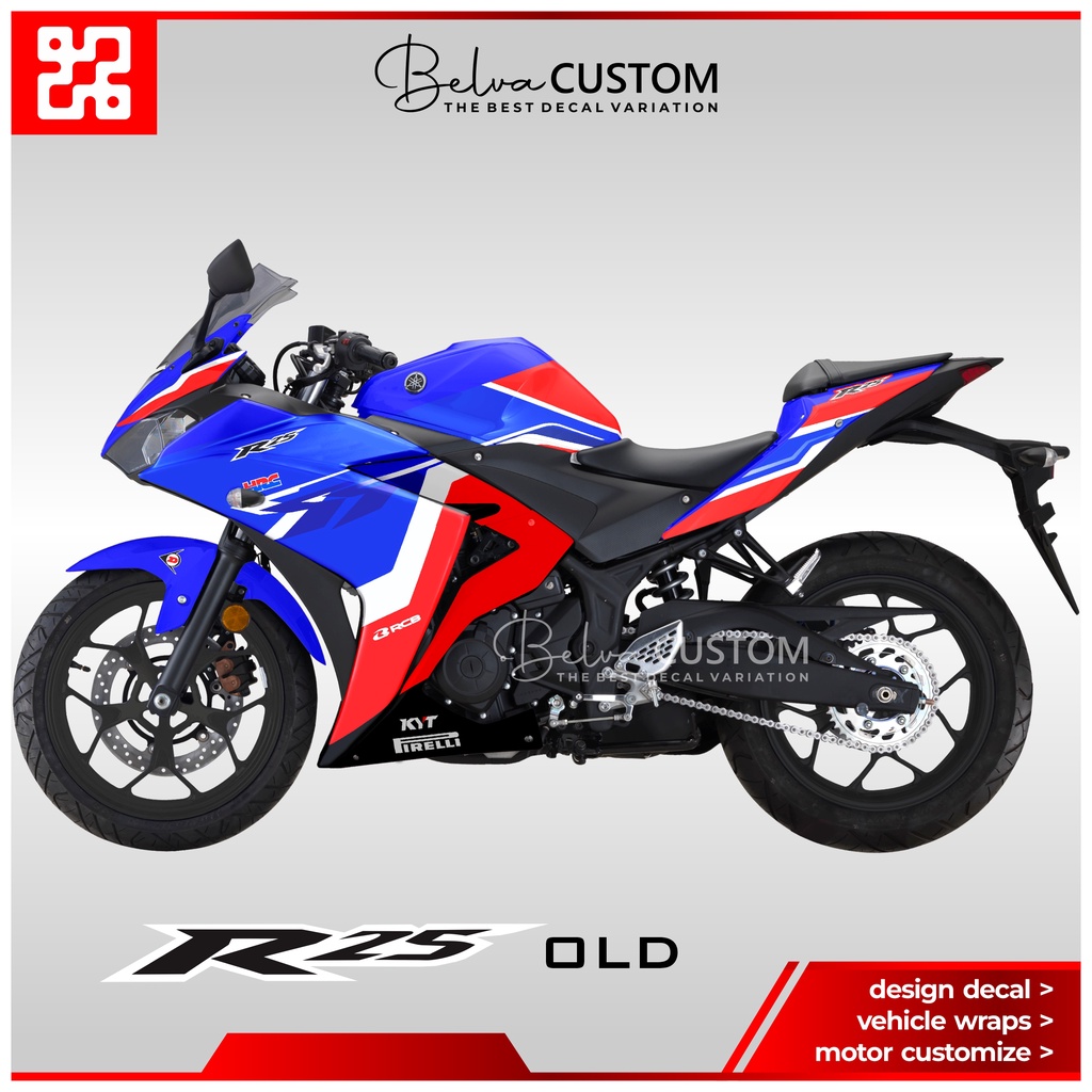 Jual Striping R25 Old Livery HRC Racing Tri Color Stiker Motor Yamaha