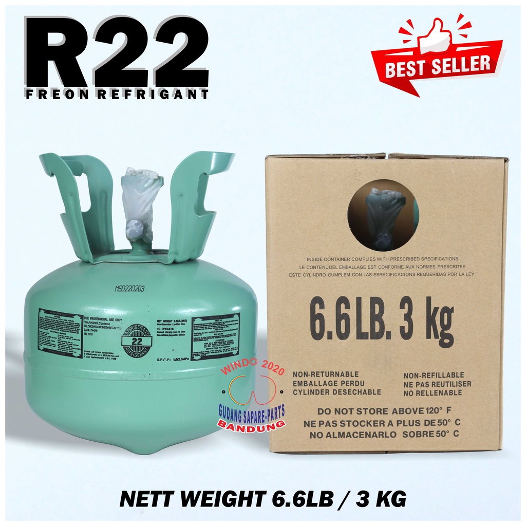 Jual FREON AC REFRIGANT R 22 TABUNG DAN ISI 3 KG REFRIGANT ORIGINAL