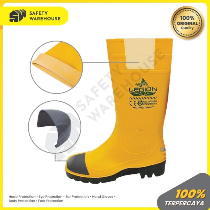 Jual Bala Sepatu Boot Rubber Safety Legion Karet Ujung Besi Steel Toe