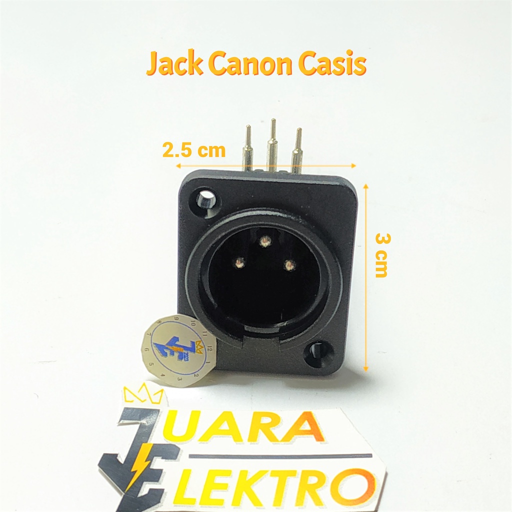 Jual Jack Canon Casis Plastik Kaki Tekuk XLR Male Jack Canon Casis