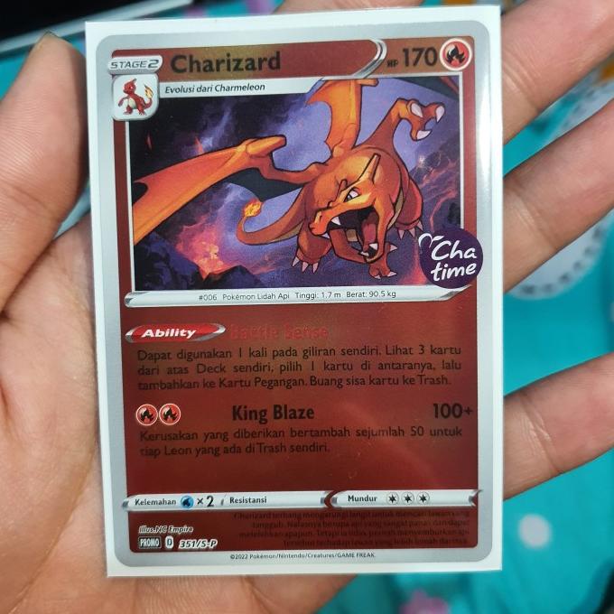 Jual Pokemon Tcg Promo Card Charizard Chatime Shopee Indonesia