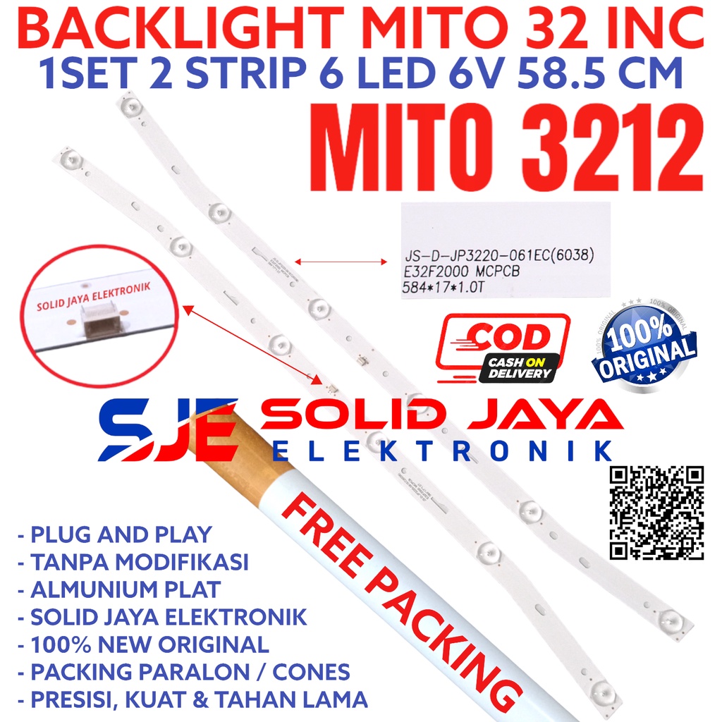 Jual BACKLIGHT TV LED MITO 32 INC 3212 LAMPU BL 6K 6V INC INCH 6