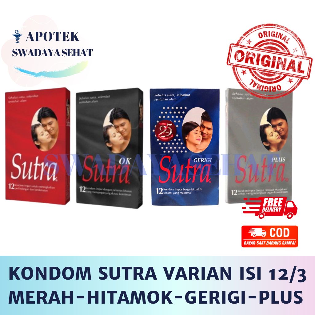 Jual KONDOM SUTRA HITAM OK MERAH GERIGI PLUS Isi 12 Pelindung Box Isi