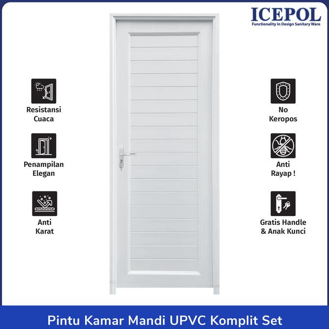 Jual Icepol Pintu Kamar Mandi Full Upvc 80X200 Komplit Set Lantuna