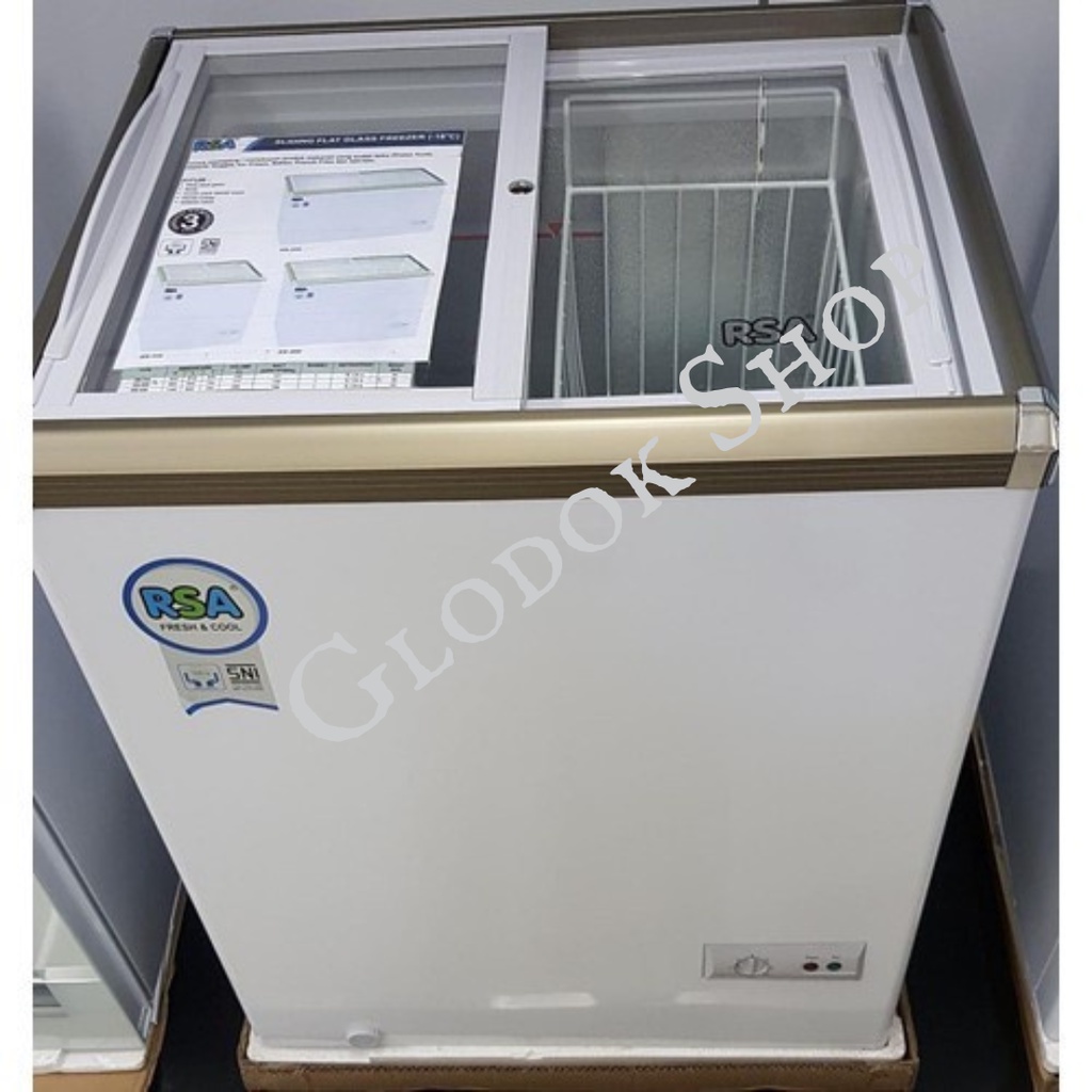 Jual RSA XS 110 CHEST FREEZER BOX SLIDING 100 L LEMARI PEMBEKU BATAM