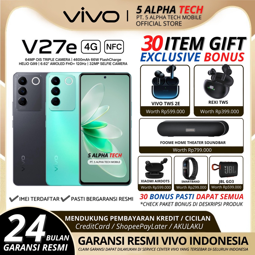 Jual VIVO V27E 4G NFC 12 256GB 8 256 8GB EXTENDED RAM VIVO V27 E